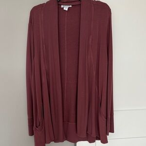 Athleta Draped Open-Front Cardigan in Mauve